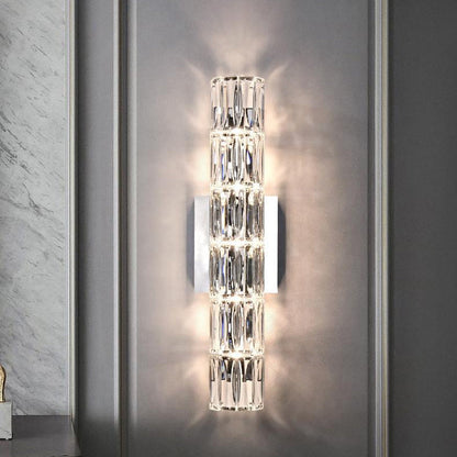 Rectangular Steel Crystal 3/4/6 Light Wall Sconce Lamp