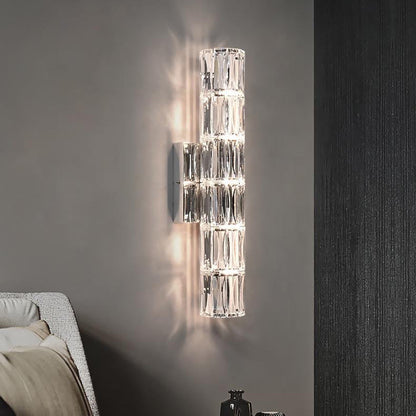 Rectangular Steel Crystal 3/4/6 Light Wall Sconce Lamp
