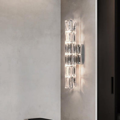 Rectangular Steel Crystal 3/4/6 Light Wall Sconce Lamp