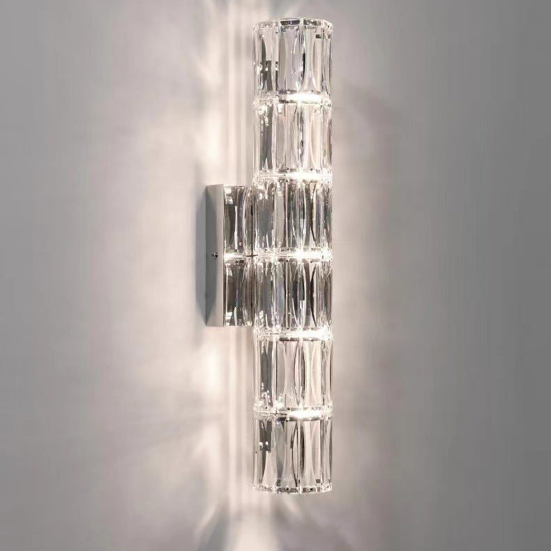 Rectangular Steel Crystal 3/4/6 Light Wall Sconce Lamp
