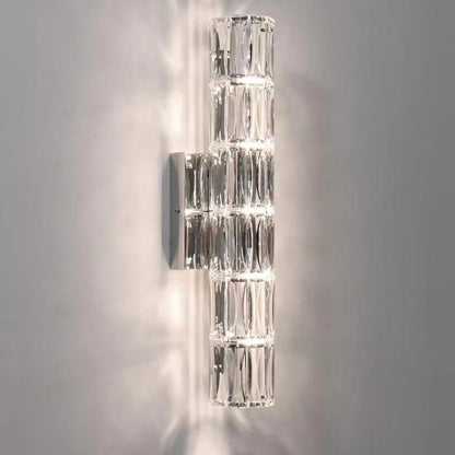 Rectangular Steel Crystal 3/4/6 Light Wall Sconce Lamp