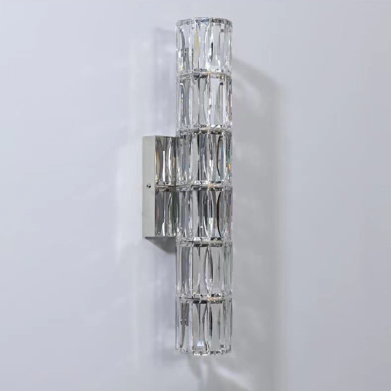 Rectangular Steel Crystal 3/4/6 Light Wall Sconce Lamp