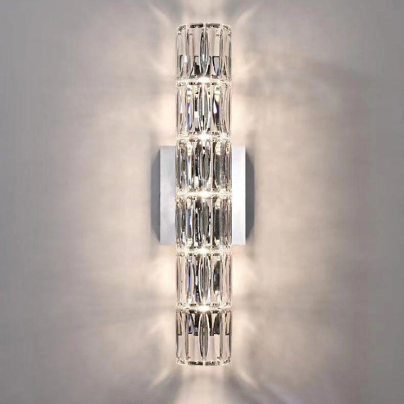 Rectangular Steel Crystal 3/4/6 Light Wall Sconce Lamp