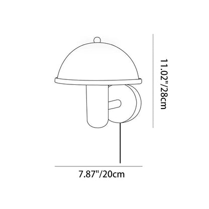 Half Circle Solid Wood Acrylic 1-Light Wall Sconce Lamp