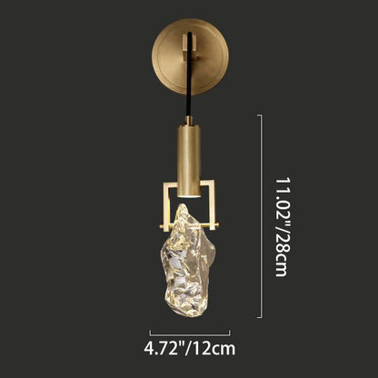 Deco Cylindrical Copper Crystal 1-Light Wall Sconce Lamp