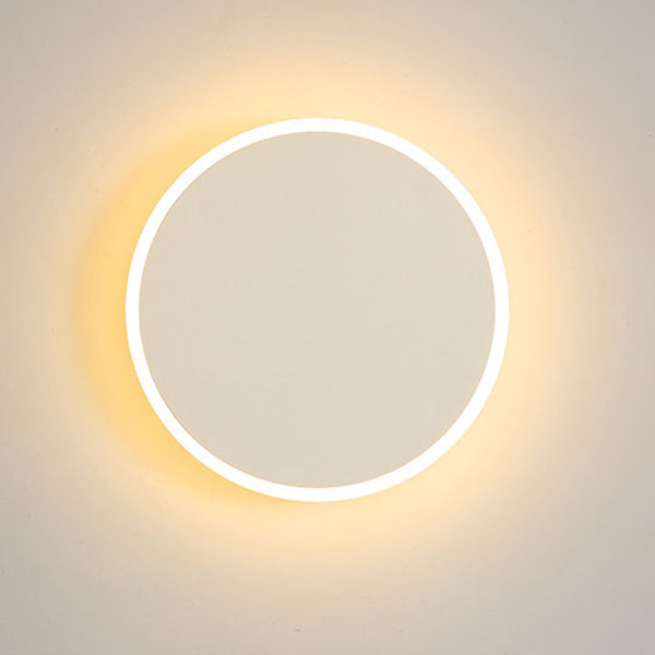 Minimalist Round Tech Iron Acrylic LED Wall Sconce Lamp