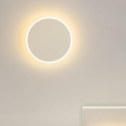 Minimalist Round Tech Iron Acrylic LED Wall Sconce Lamp