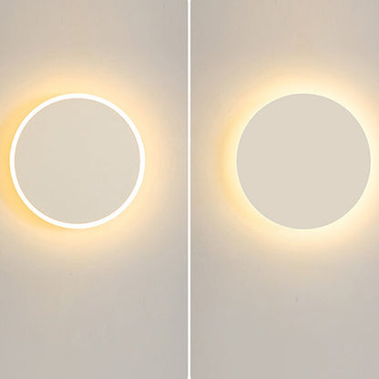 Minimalist Round Tech Iron Acrylic LED Wall Sconce Lamp