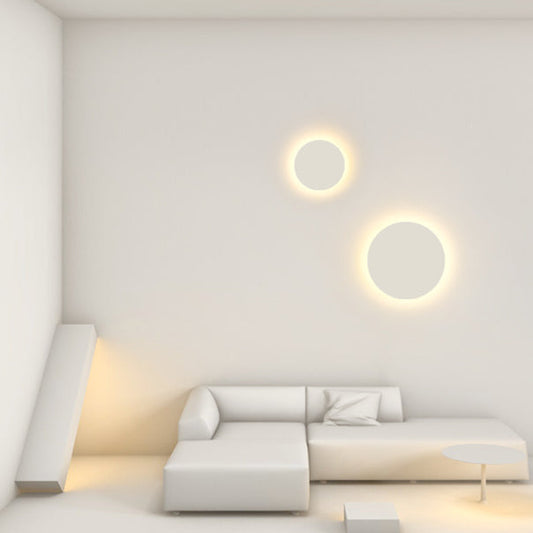Minimalist Round Tech Iron Acrylic LED Wall Sconce Lamp