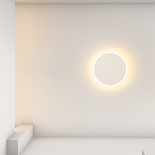 Minimalist Round Tech Iron Acrylic LED Wall Sconce Lamp