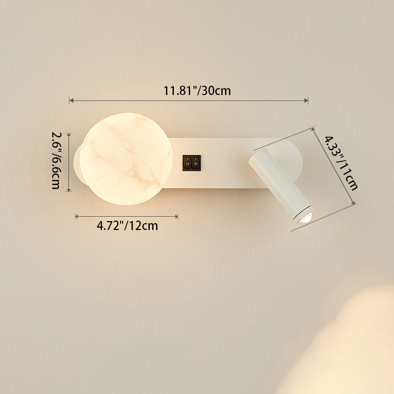 Round Iron Jade Powder Acrylic 2-Light Wall Sconce Lamp