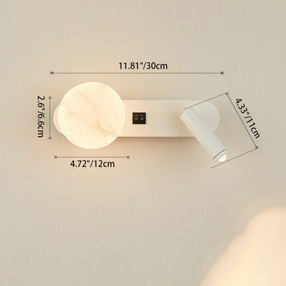 Round Iron Jade Powder Acrylic 2-Light Wall Sconce Lamp