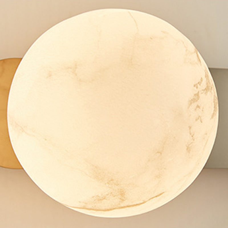 Round Iron Jade Powder Acrylic 2-Light Wall Sconce Lamp