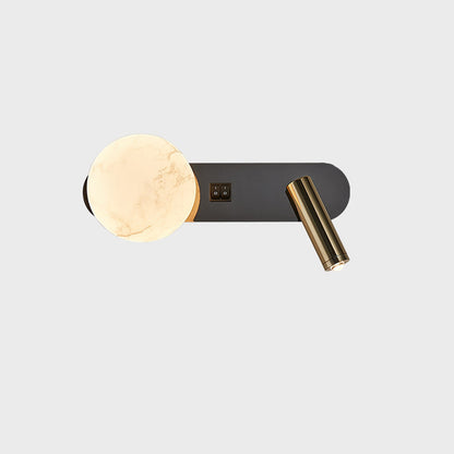 Round Iron Jade Powder Acrylic 2-Light Wall Sconce Lamp
