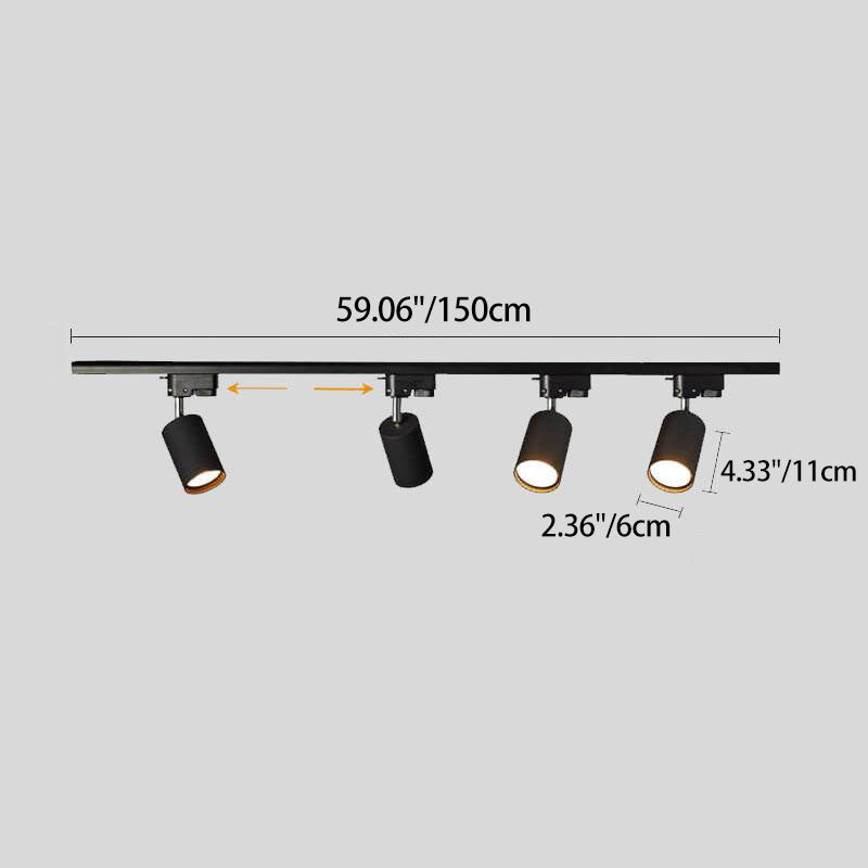 Modern Tubular Track Lighting 3/4/5-Light Flush Mount