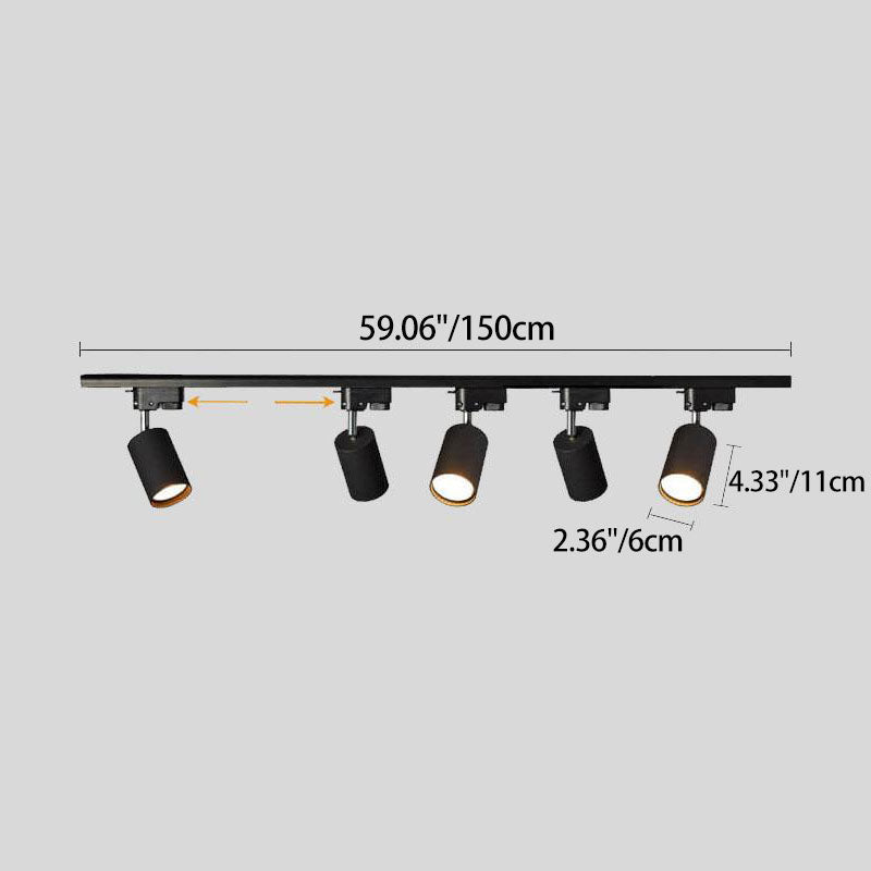 Modern Tubular Track Lighting 3/4/5-Light Flush Mount