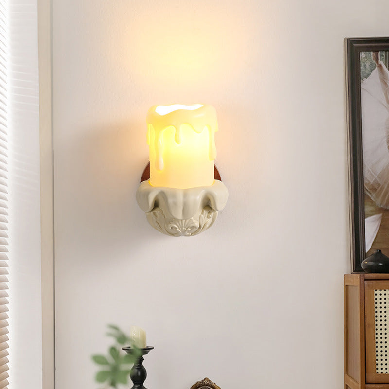 French Glass Carved Candelabra 1-Light Wall Sconce Lamp