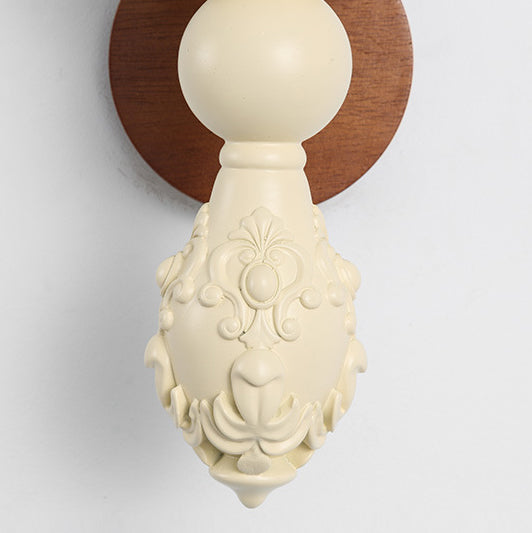 French Glass Carved Candelabra 1-Light Wall Sconce Lamp
