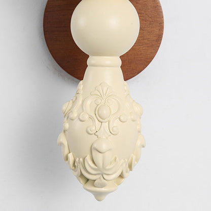 French Glass Carved Candelabra 1-Light Wall Sconce Lamp