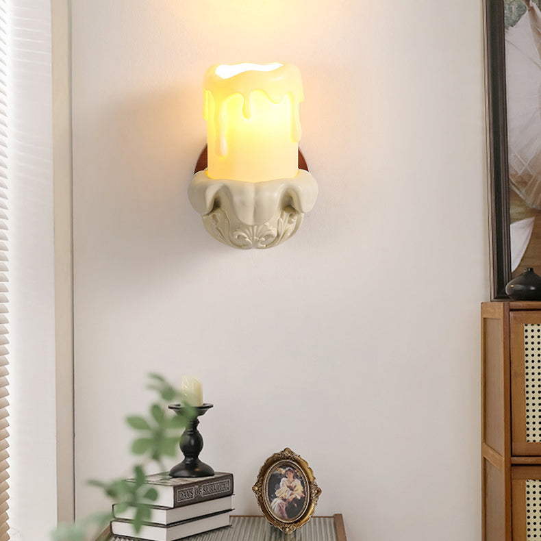 French Glass Carved Candelabra 1-Light Wall Sconce Lamp