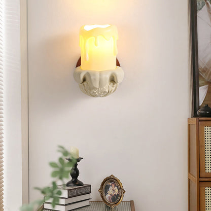 French Glass Carved Candelabra 1-Light Wall Sconce Lamp