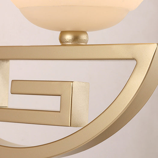 Chinese Lampshade Curved Arm 1-Light Wall Sconce Lamp