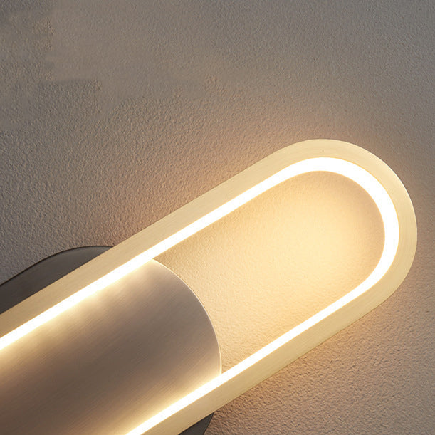 Modern Minimalist Brass & Acrylic Oval LED Wall Sconce Lamp