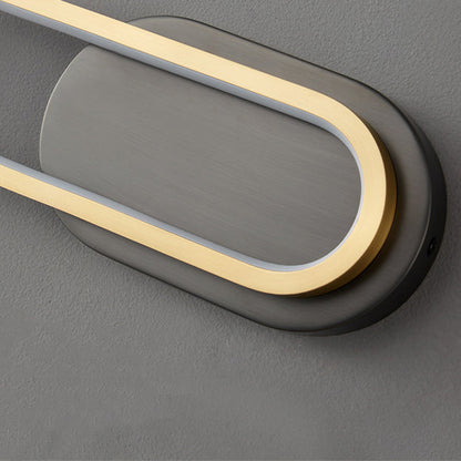 Modern Minimalist Brass & Acrylic Oval LED Wall Sconce Lamp