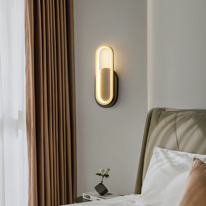 Modern Minimalist Brass & Acrylic Oval LED Wall Sconce Lamp