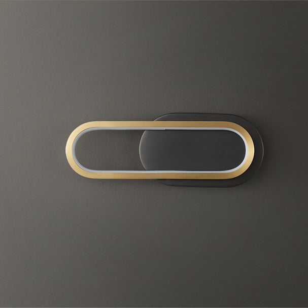 Modern Minimalist Brass & Acrylic Oval LED Wall Sconce Lamp