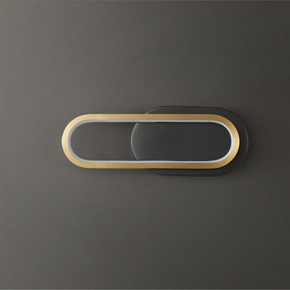 Modern Minimalist Brass & Acrylic Oval LED Wall Sconce Lamp