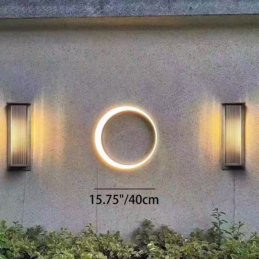 Stainless PC Round Moon LED Wall Sconce Lamp Outdoor Patio
