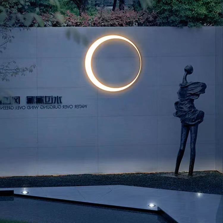 Stainless PC Round Moon LED Wall Sconce Lamp Outdoor Patio