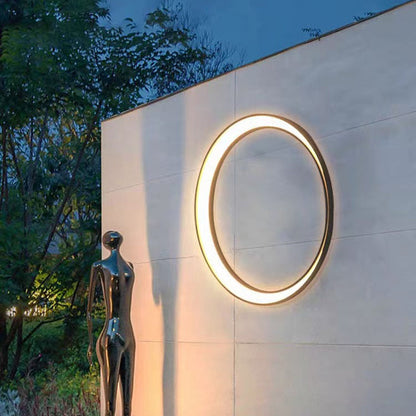 Stainless PC Round Moon LED Wall Sconce Lamp Outdoor Patio