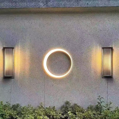 Stainless PC Round Moon LED Wall Sconce Lamp Outdoor Patio
