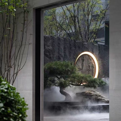 Stainless PC Round Moon LED Wall Sconce Lamp Outdoor Patio