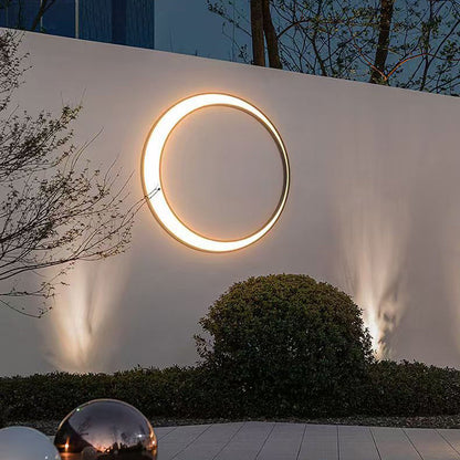 Stainless PC Round Moon LED Wall Sconce Lamp Outdoor Patio