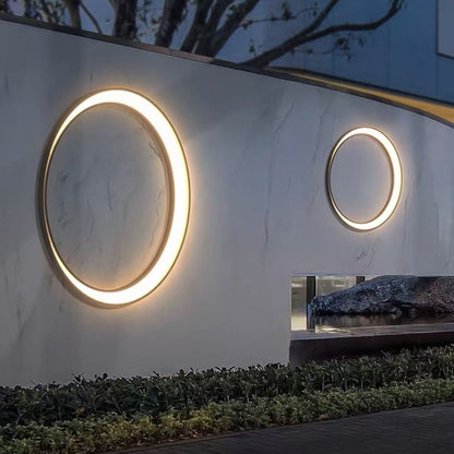 Stainless PC Round Moon LED Wall Sconce Lamp Outdoor Patio