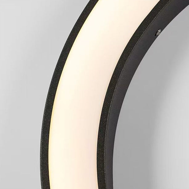 Stainless PC Round Moon LED Wall Sconce Lamp Outdoor Patio