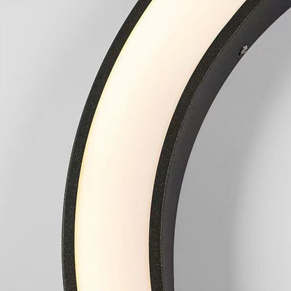 Stainless PC Round Moon LED Wall Sconce Lamp Outdoor Patio