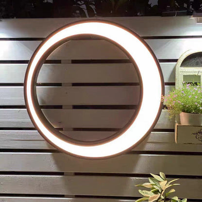 Stainless PC Round Moon LED Wall Sconce Lamp Outdoor Patio