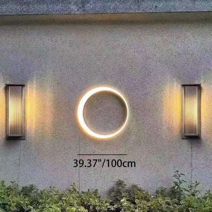 Stainless PC Round Moon LED Wall Sconce Lamp Outdoor Patio