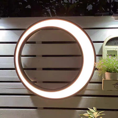 Stainless PC Round Moon LED Wall Sconce Lamp Outdoor Patio