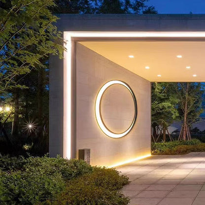 Stainless PC Round Moon LED Wall Sconce Lamp Outdoor Patio