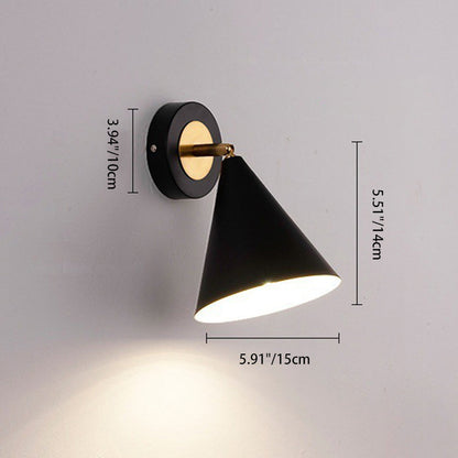 Iron Cone Shade 1-Light Rotatable Wall Sconce Lamp