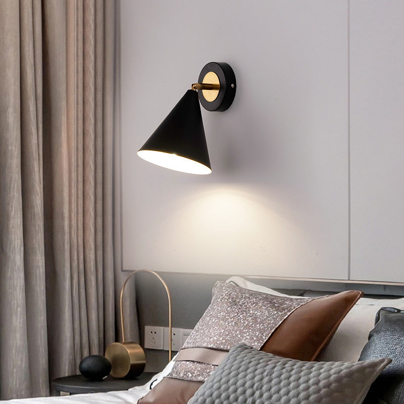 Iron Cone Shade 1-Light Rotatable Wall Sconce Lamp