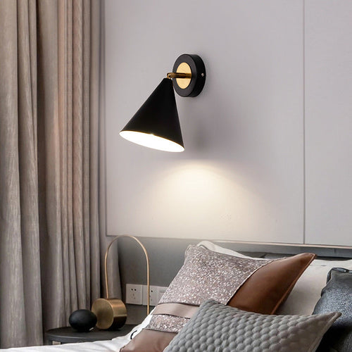 Iron Cone Shade 1-Light Rotatable Wall Sconce Lamp