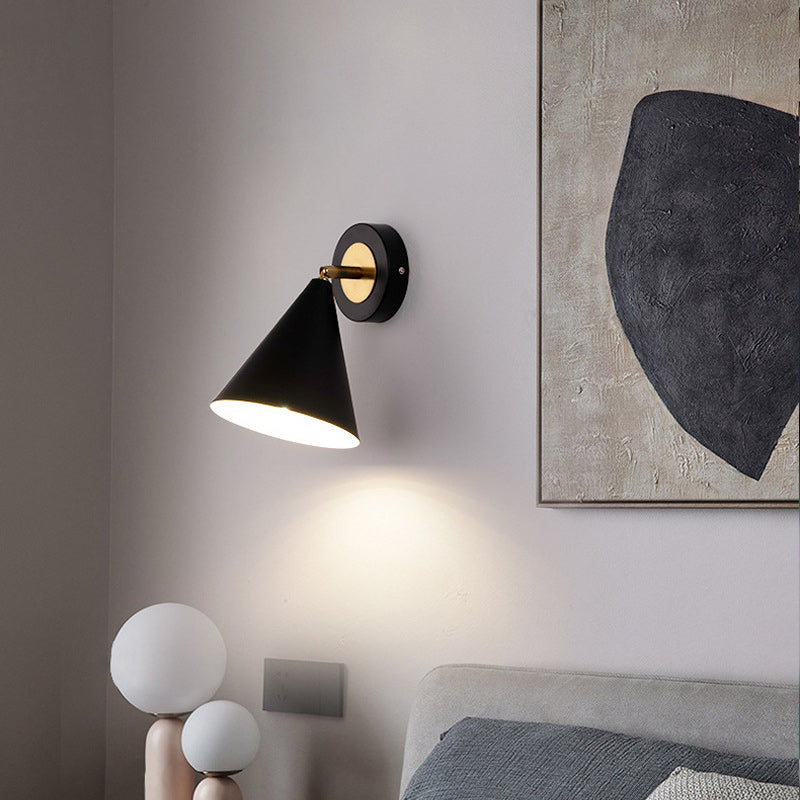 Iron Cone Shade 1-Light Rotatable Wall Sconce Lamp