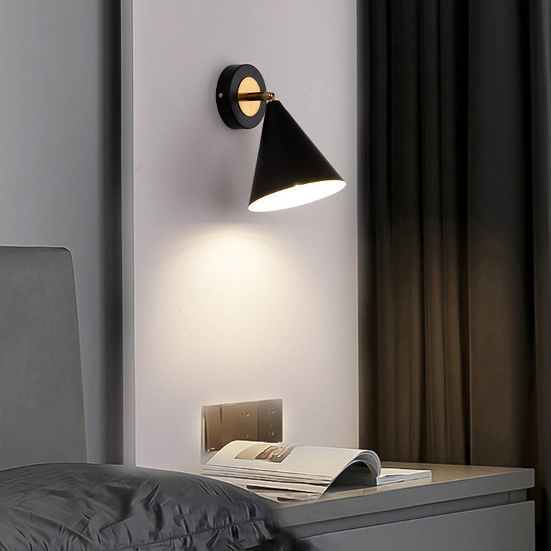 Iron Cone Shade 1-Light Rotatable Wall Sconce Lamp