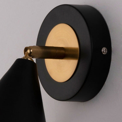 Iron Cone Shade 1-Light Rotatable Wall Sconce Lamp